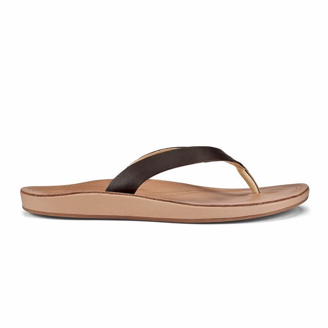 Sandalias Olukai Nonohe - Chanclas Mujer Cafes 20603-124